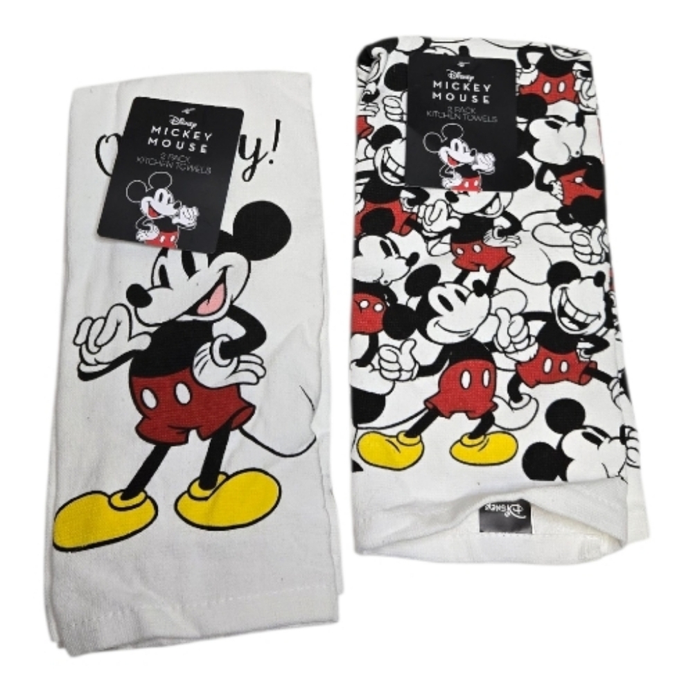 NEW Disney Mickey and Minnie Mouse 2 pack kitchen towels 2 sets